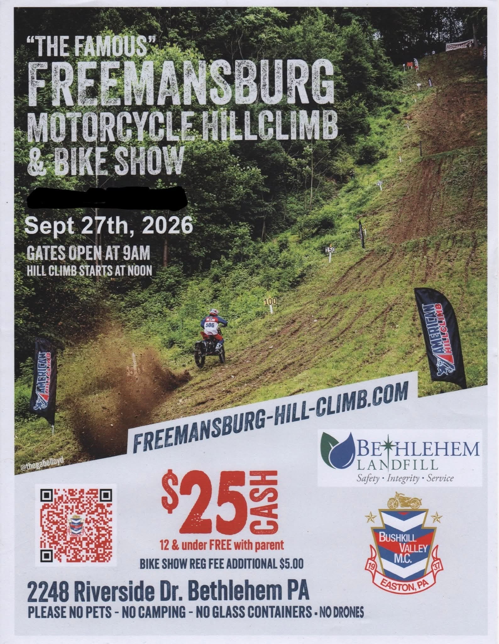 Freemansburg Motorcycle Hill Climb & Bike Show!